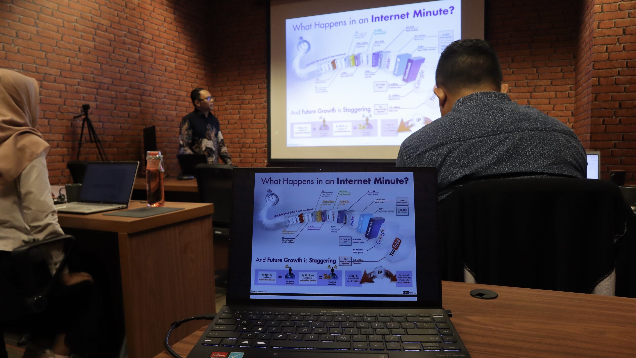 Pelatihan Data Analytics Power BI Fundamentals di kelas Brainmatics — peserta mengikuti sesi visualisasi data interaktif